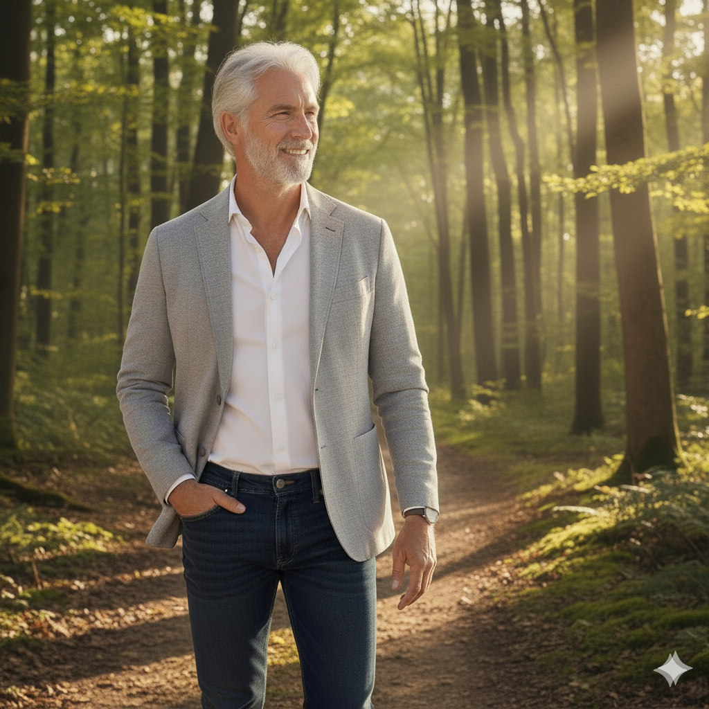 Älterer Mann am Meer